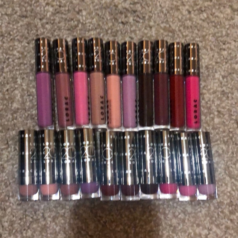 Lorac lipsticks/matching lipgloss lot of 20
